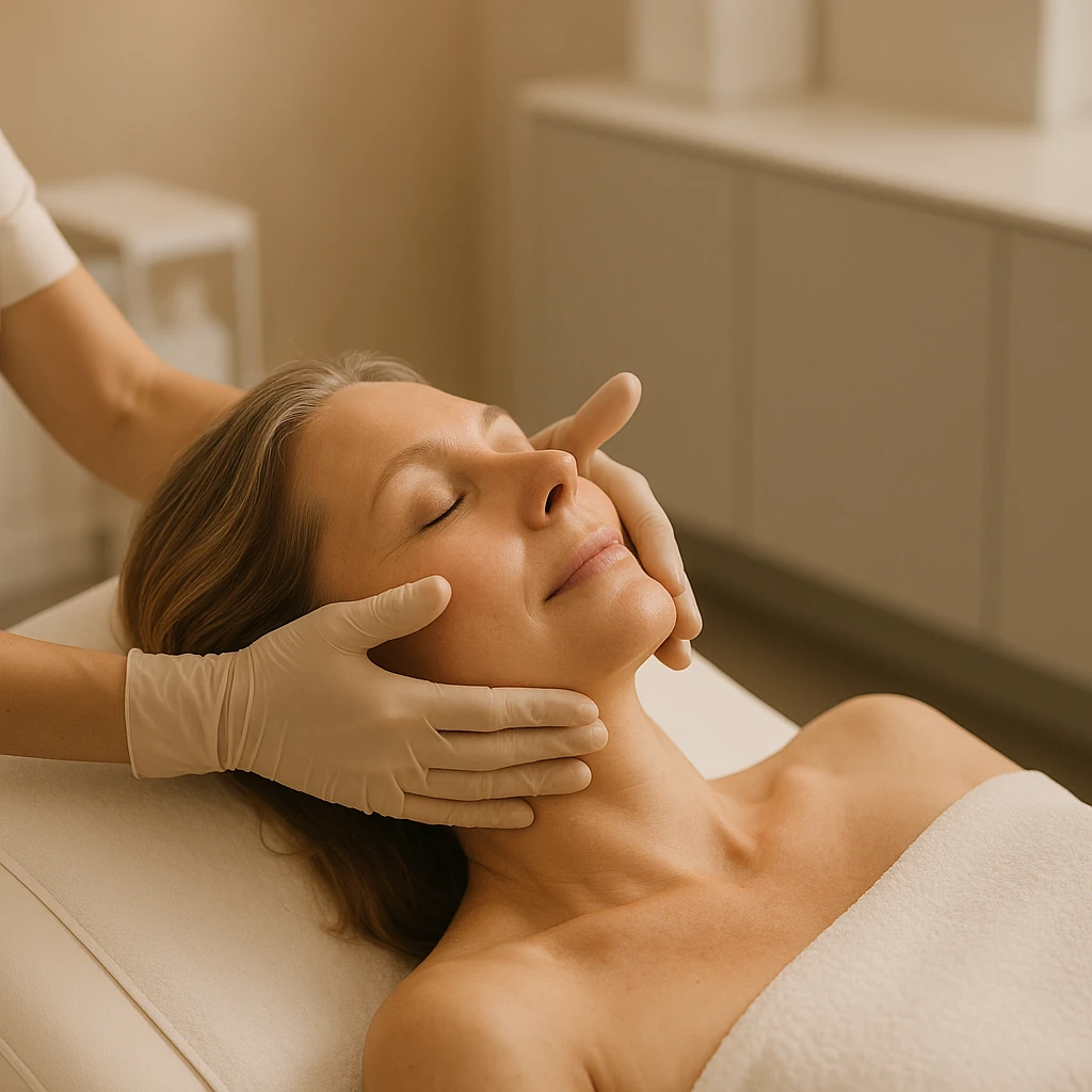 Anti-Aging Gesichtsbehandlung mit Nackenmassage