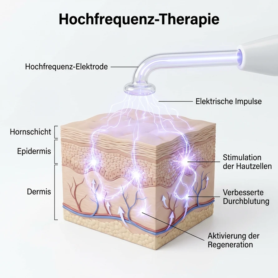 Hochfrequenztherapie Ozon-Wirkung auf Haut