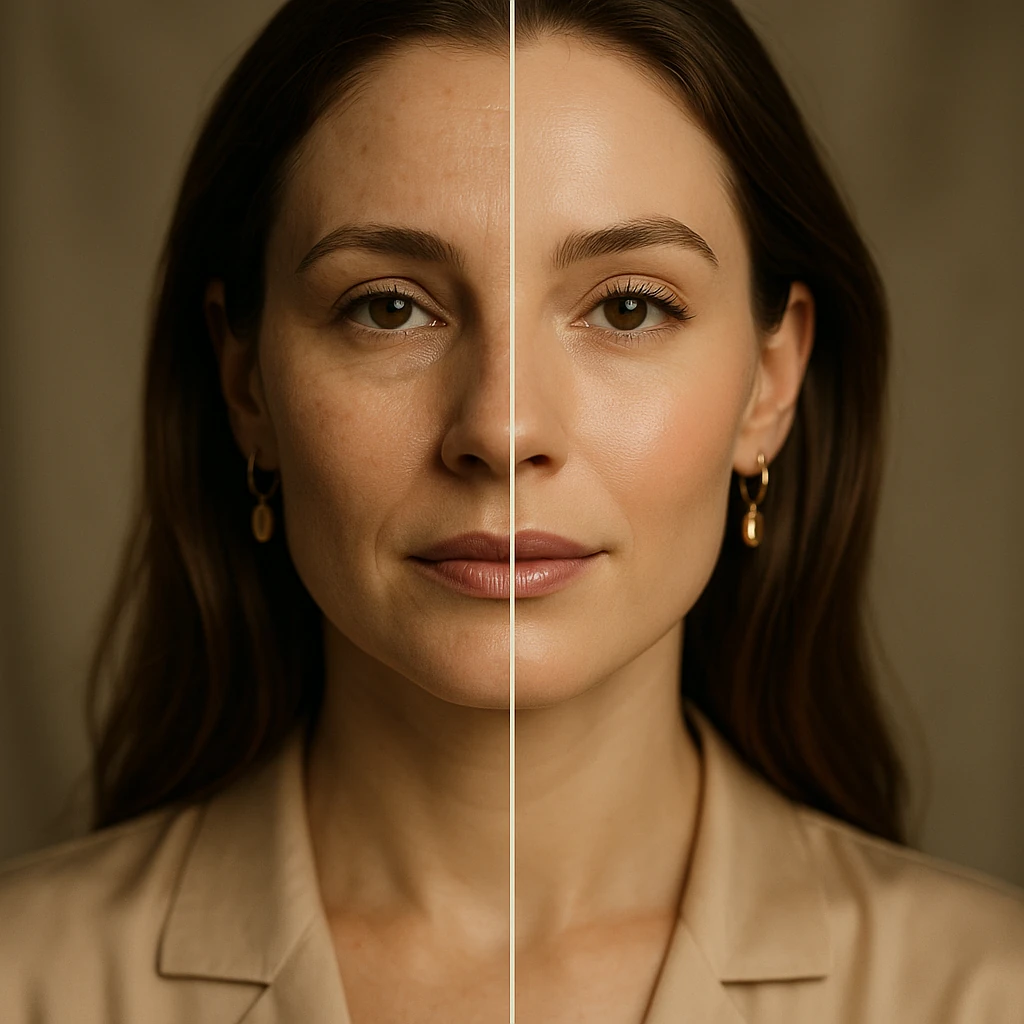 Hautstruktur Verbesserung durch Microneedling Vorher Nachher Effekt