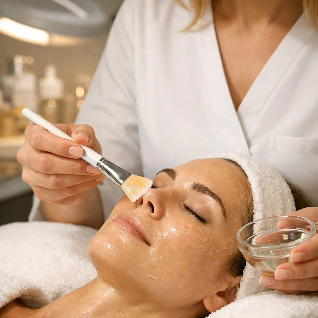 Fruchtsäurepeeling Anwendung für strahlende Haut in Berlin