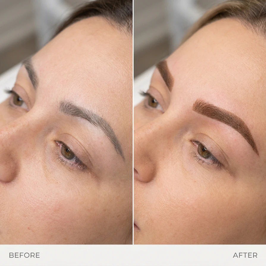 Permanent Make-up Augenbrauen Auffrischen Berlin – Vorher Nachher