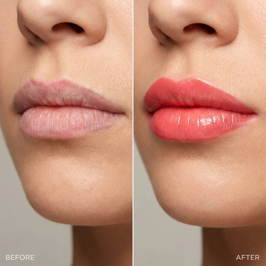 Permanent Make-up Lippen Auffrischen Berlin – Vorher Nachher Ergebnis