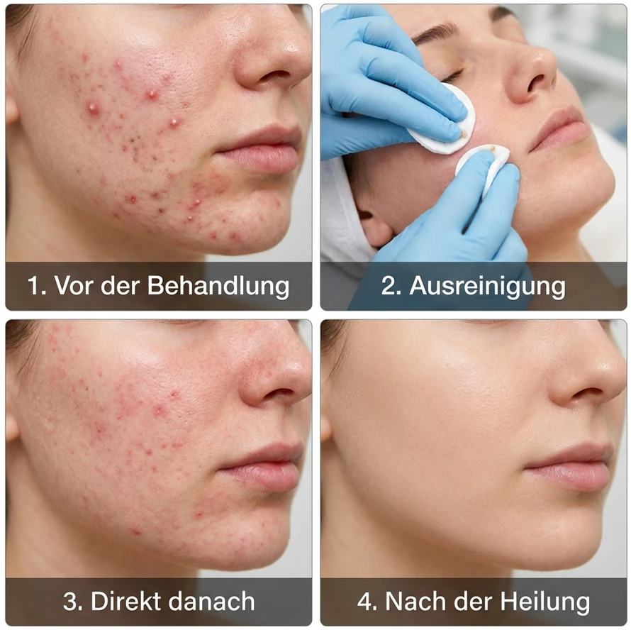 Vorher-Nachher Effekt einer professionellen Hautausreinigung