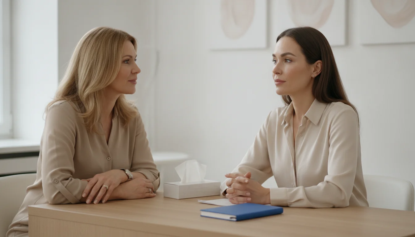 Olga Keller assesses skin and eyebrow makeup wear in Berlin