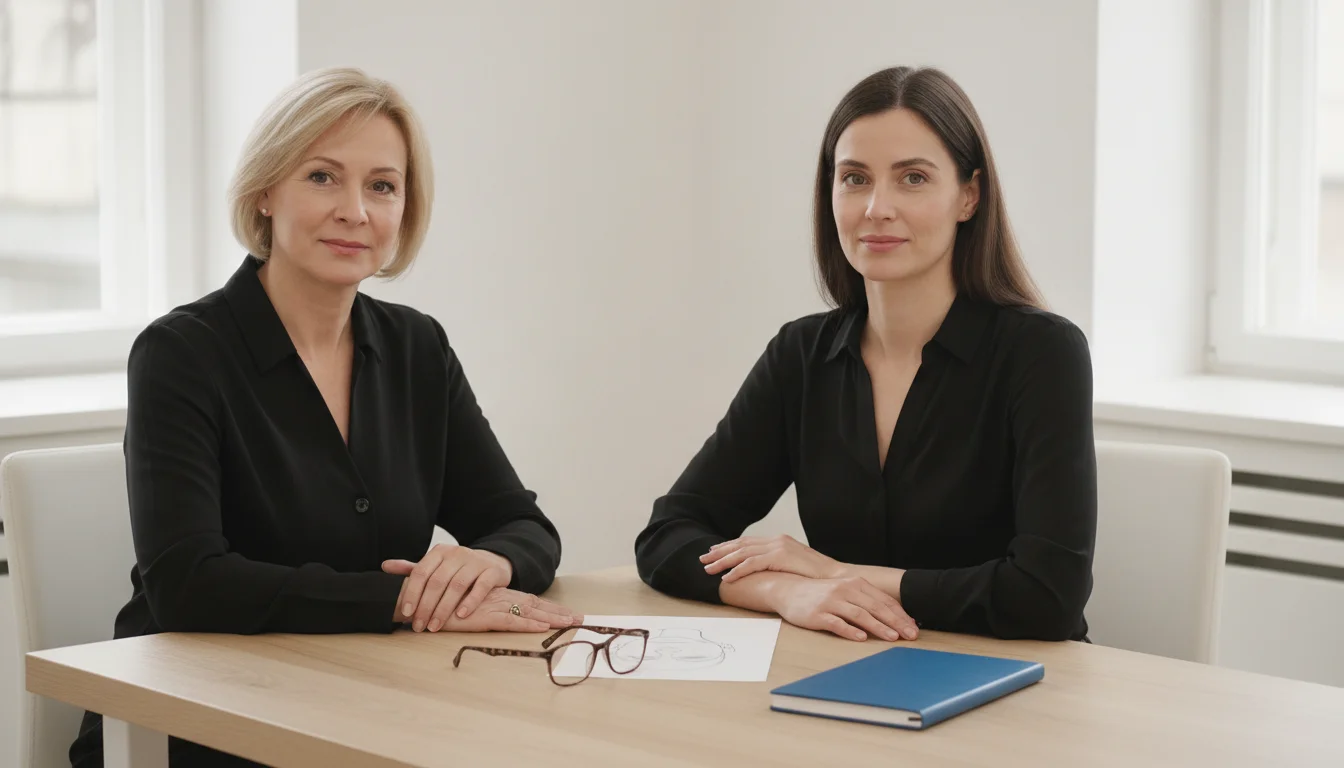 Olga Keller designing natural permanent eyeliner in Berlin for a nearsighted glasses wearer