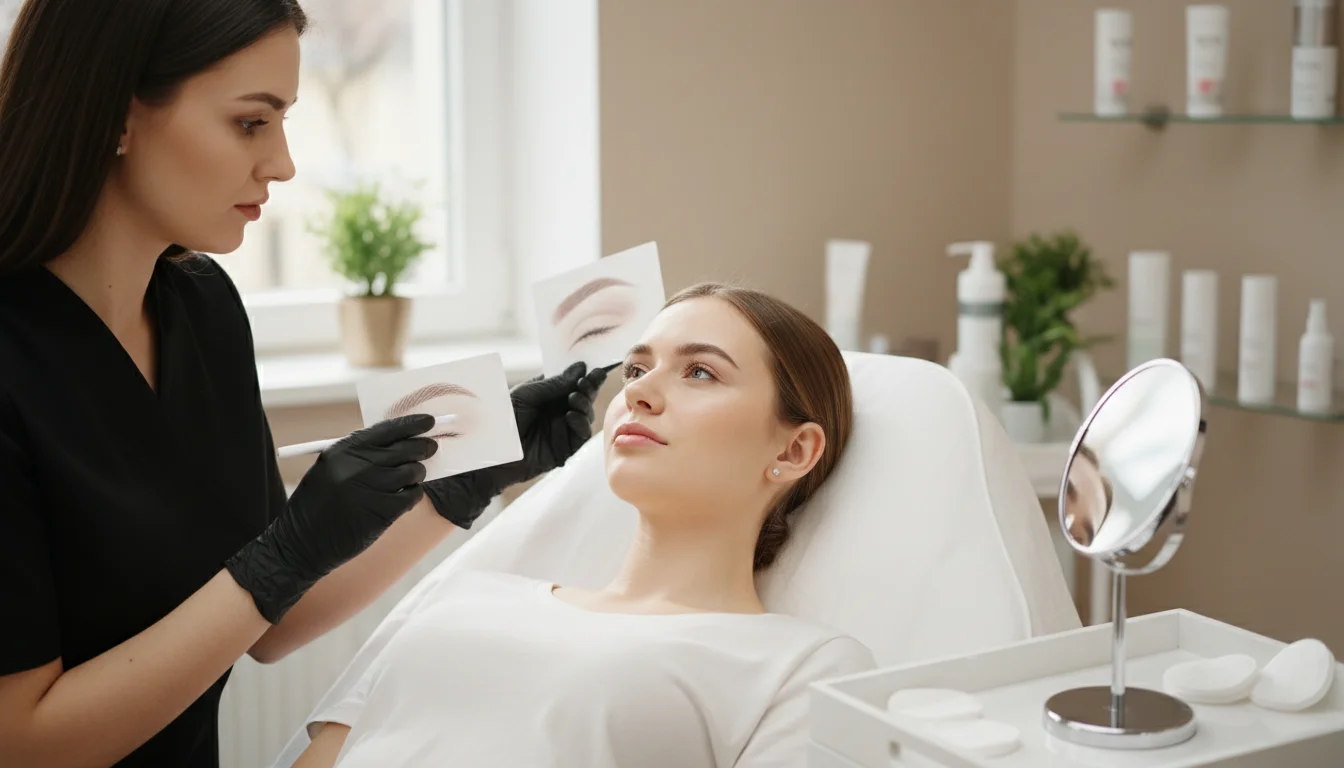 Microblading vs Microshading eyebrow consultation in Berlin