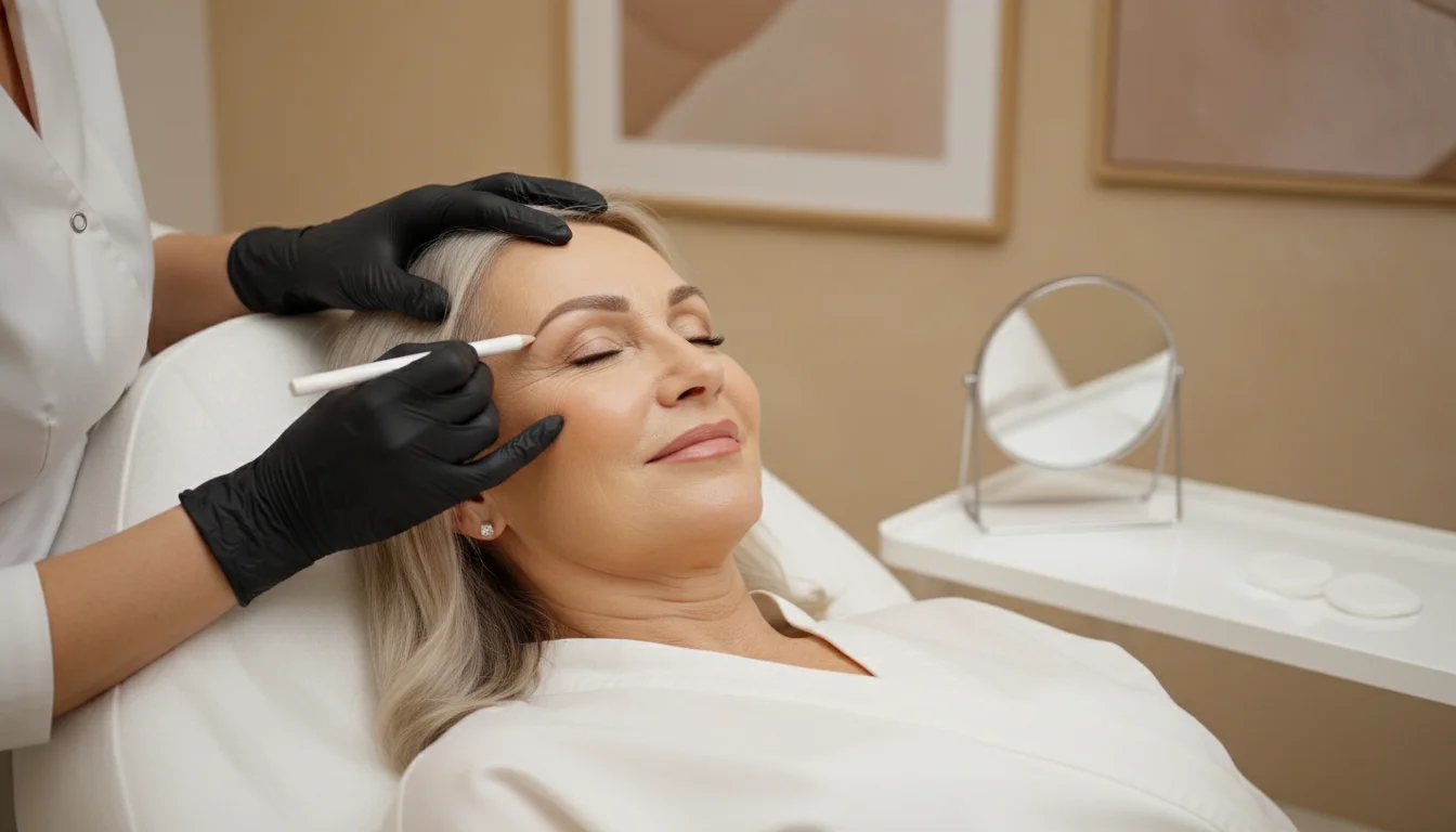 PMU eyebrows for older women consultation in Berlin