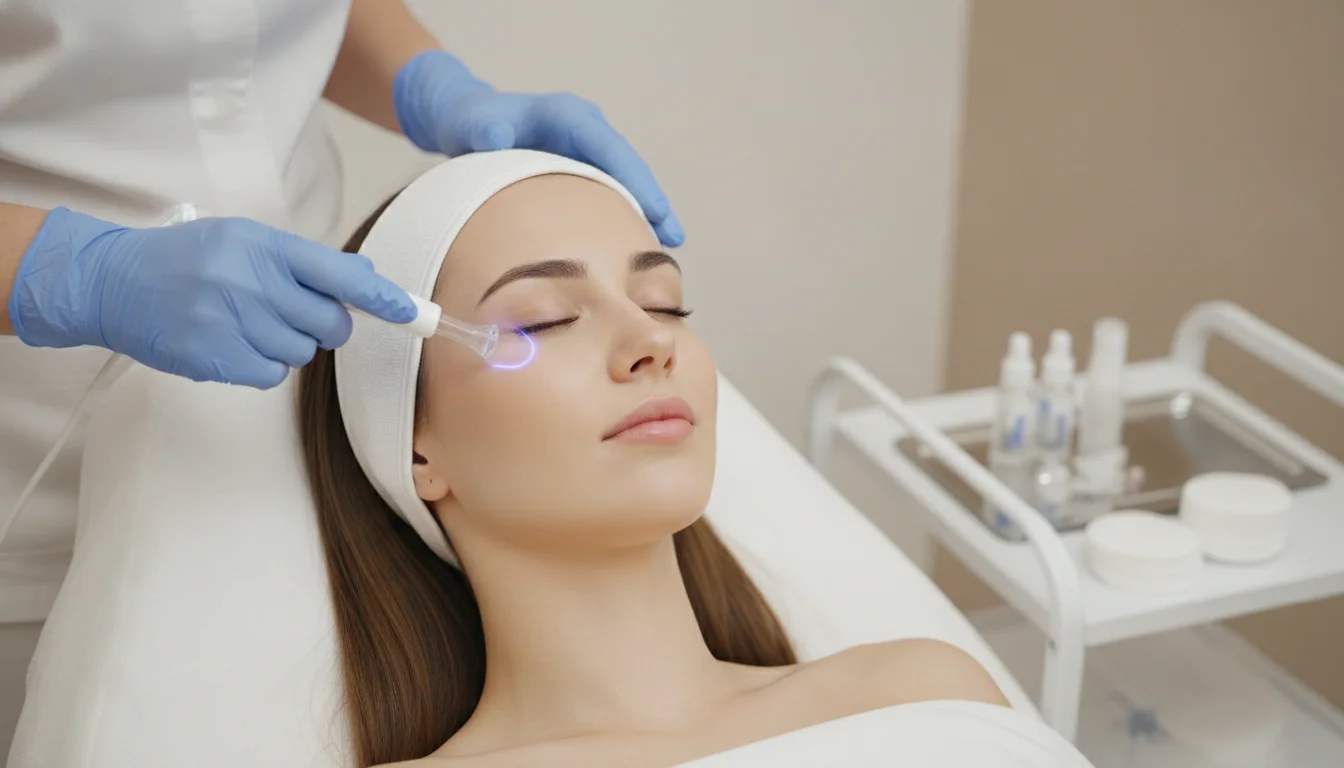 High-frequency therapy face for acne and wrinkles at Kosmetikinstitut Expert in Berlin