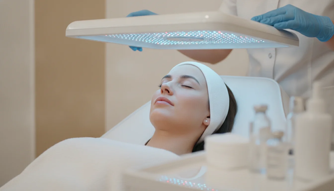 LED light therapy face for acne and wrinkles at Kosmetikinstitut Expert in Berlin