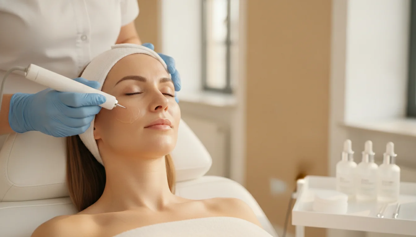 Microneedling Behandlung im Gesicht im Kosmetikinstitut Expert in Berlin