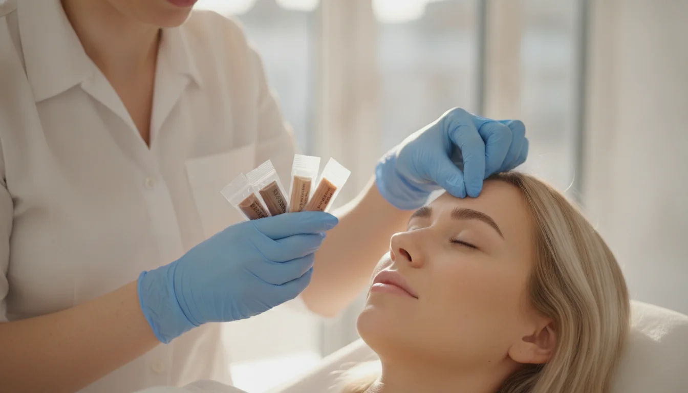 Microblading bei heller Haut und blonden Härchen bei Olga Keller in Berlin