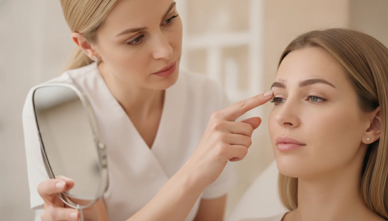 Microblading über alte Augenbrauen-Tätowierung — Beratung bei Olga Keller in Berlin