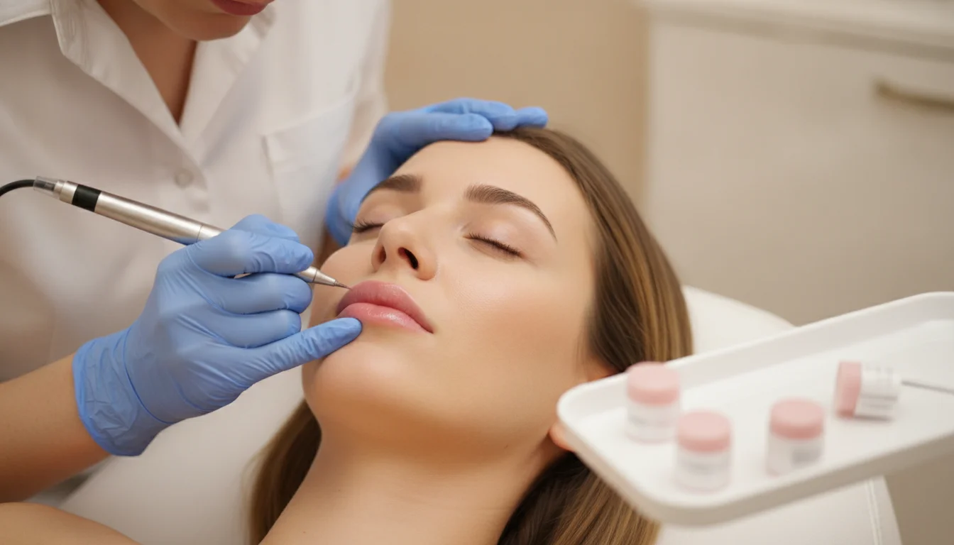 Aquarell-Lippen zarte Permanent-Make-up-Technik bei Olga Keller in Berlin