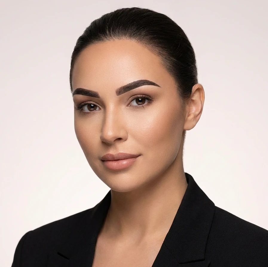 Vollschattierung Ergebnis – volle definierte Augenbrauen