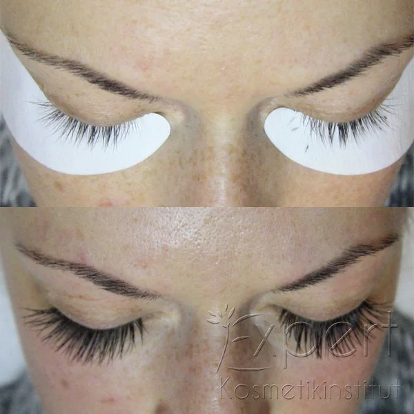 Lash Extensions Berlin – vorher nachher Volumen-Effekt