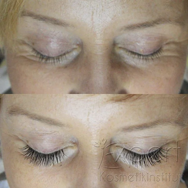 Wimpernverlängerung Doll-Eye Effekt – vorher nachher